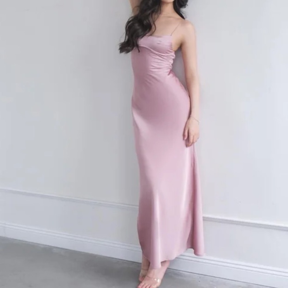 Micas Blush Pink Backless Maxi Dress Size M New With Tag